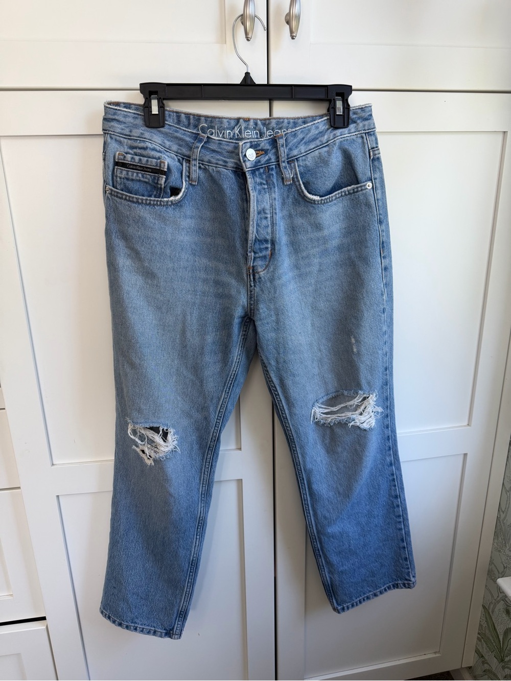 Calvin Klein Jeans Relaxed Light Blue Distressed Denim Jeans